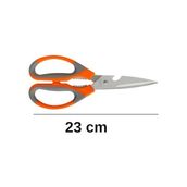 Palmira Demir Mutfak Makası – Paslanmaz Çelik Çok Amaçlı, Ergonomik Saplı, 23 cm Dayanıklı Kesme Makası (Turuncu-Gri)