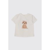 Panço Beyaz 12-18 Ay Kız Bebek Kısa Kollu T-Shirt