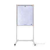 Panda 65X100 (Flip) Tekerlekli Sabit Yazı Tahtası Ayaklı - Beyaz
