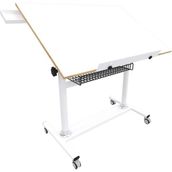 Panda Tekerlekli Profesyonel Çizim Masası 70X100CM - Beyaz - Tekerlekli Çizim Masası