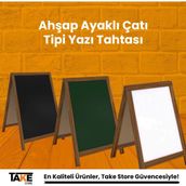 Pandatech Panda Ahşap Ayaklı Çatı Tipi Yeşil +beyaz Yazı Tahtası 50*70 Ebat