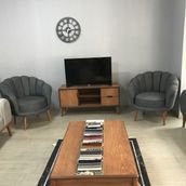 Papatya Koltuk Takımı - Açık Gri - Mavi