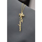 Papatya Silver 925 Ayar Gold Kaplama Meryem Yazılı Rüzgar Gülü Kadın Gümüş Kolye