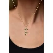 Papatya Silver 925 Ayar Gümüş Altın Kaplama Şampanya Renkli Taşlı Papatya Kolye