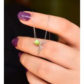 Papatya Silver 925 Ayar Gümüş Rodyum Kaplama Olive Sedef Su Perisi Kolye