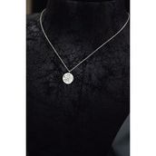 Papatya Silver 925 Ayar Gümüş Sedef Plaka Üzeri Yonca Rodyum Kolye