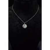 Papatya Silver 925 Ayar Gümüş Sedef Plaka Üzeri Zirkon Taşlı Ay Yıldız Rodyum Kolye