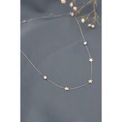 Papatya Silver 925 Ayar Gümüş Taşlı Sıralı Yıldız Rodyum Kolye