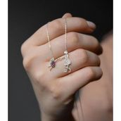 Papatya Silver 925 Ayar Kadın Anne ve Kız Çocuk Model Rodyum Kaplama Gümüş Kolye