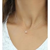 Papatya Silver 925 Ayar Rose Altın Kaplama Üç Boyutlu Gümüş M Harf Kolye