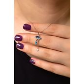 Papatya Silver UVPS101732 Rose Kaplama Karışık Renk Desenli Sedef Yağmur Bulut 925 Ayar Gümüş Kolye