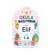 Papelia Pembe Bulut Kesim Kişiye Özel Okula Başlıyorum Öğrenci Yaka Kartı 10 Adet 8 cm