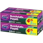 Parex Buzdolabı Poşeti Orta Boy 4 Al 3 Öde Toplam 20X4 80 Adet Buz Dolabı Poşeti