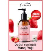 Parnassos Doğal Çilek Aromalı Yenilebilir Masaj Yağı 150 ML