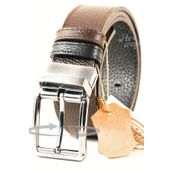 Parscraft Hakiki Deri Çift Taraflı Erkek Kemer 4 cm Kahverengi - Siyah