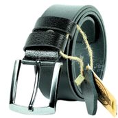Parscraft Hakiki Deri Erkek Kemer 4 cm Kot Kumaş Pantolon Spor Kemer (Siyah, 105 cm)