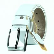 Parscraft Hakiki Manda Derisi Erkek Kemer 4,5 cm Beyaz Kot Pantolon Spor Kemer - 135 cm