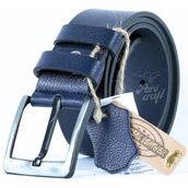 Parscraft Hakiki Manda Derisi Erkek Kemer 4,5 Cm Lacivert Kot Pantolon Spor Kemer - 105 cm