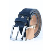 Parscraft Hakiki Süet Deri Erkek Kemer Lacivert 4 Cm