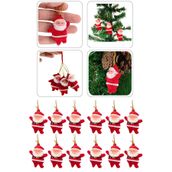 Parti dolabı 12 Li Noel Baba Figürlü Yılbaşı Çam Ağacı Süs Seti Noel Adam Yeni Yıl Ipli Ağaç Süsü