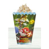 Parti dolabı 8 Adet Sonic Boom Temalı Mısır Popcorn Kutusu Süper Sonik 11,5x7,5 cm