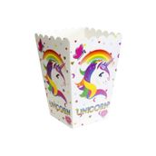 Parti dolabı 8li Unicorn Karton Popcorn Kutu Patlamış Mısır Cips Kutusu 8 cm * 11,5 cm