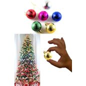 Parti dolabı Renkli Parlak Desenli 6lı Yılbaşı Top Süs 4cm Çam Ağacı Süsleri Noel Dekorasyonu Cici Top Süsleme