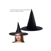 partidolu Halloween Siyah Renk Laylon Kumaş Cadı Şapkası Yetişkin 1 Adet