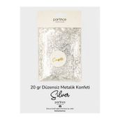 partince 20 gr Metalik Düzensiz Form Silver Konfeti