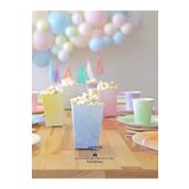 partince 6'lı Pastel Karışık Renkli Popcorn Patlamış Mısır Kutusu