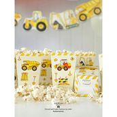 Partince İnşaat Tema 8'li Popcorn Patlamış Mısır Kutusu Karton Malzemeden Üretilmiştir