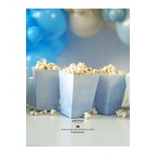 partince Makaron Pastel Mavi 8'li Popcorn Patlamış Mısır Kutusu