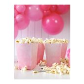 partince Makaron Pastel Pembe 8'li Popcorn Patlamış Mısır Kutusu