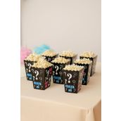 Partinity Kız mı Erkek mi Popcorn Kutusu, 8'li Set, Baby Shower ve Cinsiyet Partisi için Mısır Kutuları, Siyah