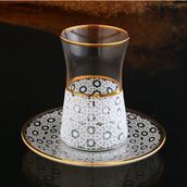 Paşabahçe 42361 Kulplu 6 Kişilik Çelik Tabaklı Çay Takımı