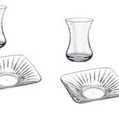 Paşabahçe İnce Belli Gravürlü 12 Parça Çay Seti Takımı