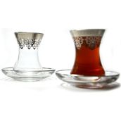 Paşabahçe Ottoman Platin Yaldız 6 Kişilik Çay Takımı