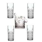 Paşabahçe Timeless Cam Buz Kovası Maşalı + Rakı Bardağı Seti