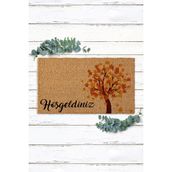 Paspas Yap Sonbahar Tasarımlı Hoşgeldiniz Kapı Önü Paspası Koko Paspas Kıl Paspas - 33 x 60 cm - Kahverengi