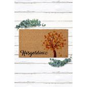 Paspas Yap Sonbahar Tasarımlı Hoşgeldiniz Kapı Önü Paspası Koko Paspas Kıl Paspas - 40 x 60 cm - Kahverengi