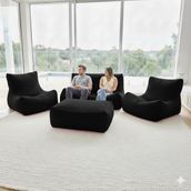 Patara Home Velvet Comfort Legom Çok Amaçlı Koltuk Seti - Siyah