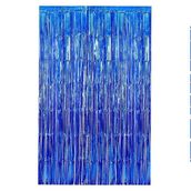 Patladı Gitti 100x200 cm Mavi Metalize Arka Fon Kapı Perdesi