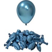 Patladı Gitti 12 inç Krom Mavi 10 Adet Balon