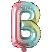 Patladı Gitti 16 inç 36 cm B Harf Gökkuşağı Folyo Balon