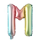 Patladı Gitti 16 inç 36 cm M Harf Gökkuşağı Folyo Balon