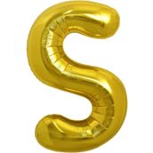 Patladı Gitti 16 inç 36 cm S Harf Gold Folyo Balon