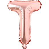 Patladı Gitti 16 inç 36 cm T Harf Rose Gold Folyo Balon