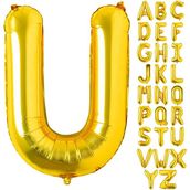 Patladı Gitti 16 inç 36 cm U Harf Gold Folyo Balon
