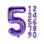 Patladı Gitti 32-34 inç 80 cm 5 Beş Rakam Mor Folyo Balon