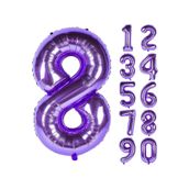 Patladı Gitti 32-34 inç 80 cm 8 Sekiz Rakam Mor Folyo Balon